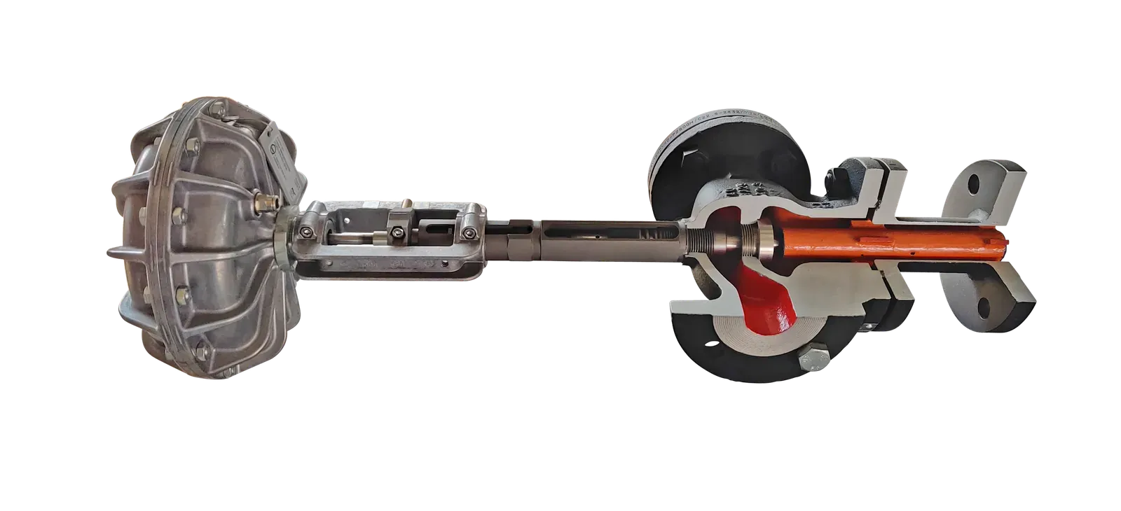 Jetomat cut-section: actuator, spindle, variable nozzle and body
