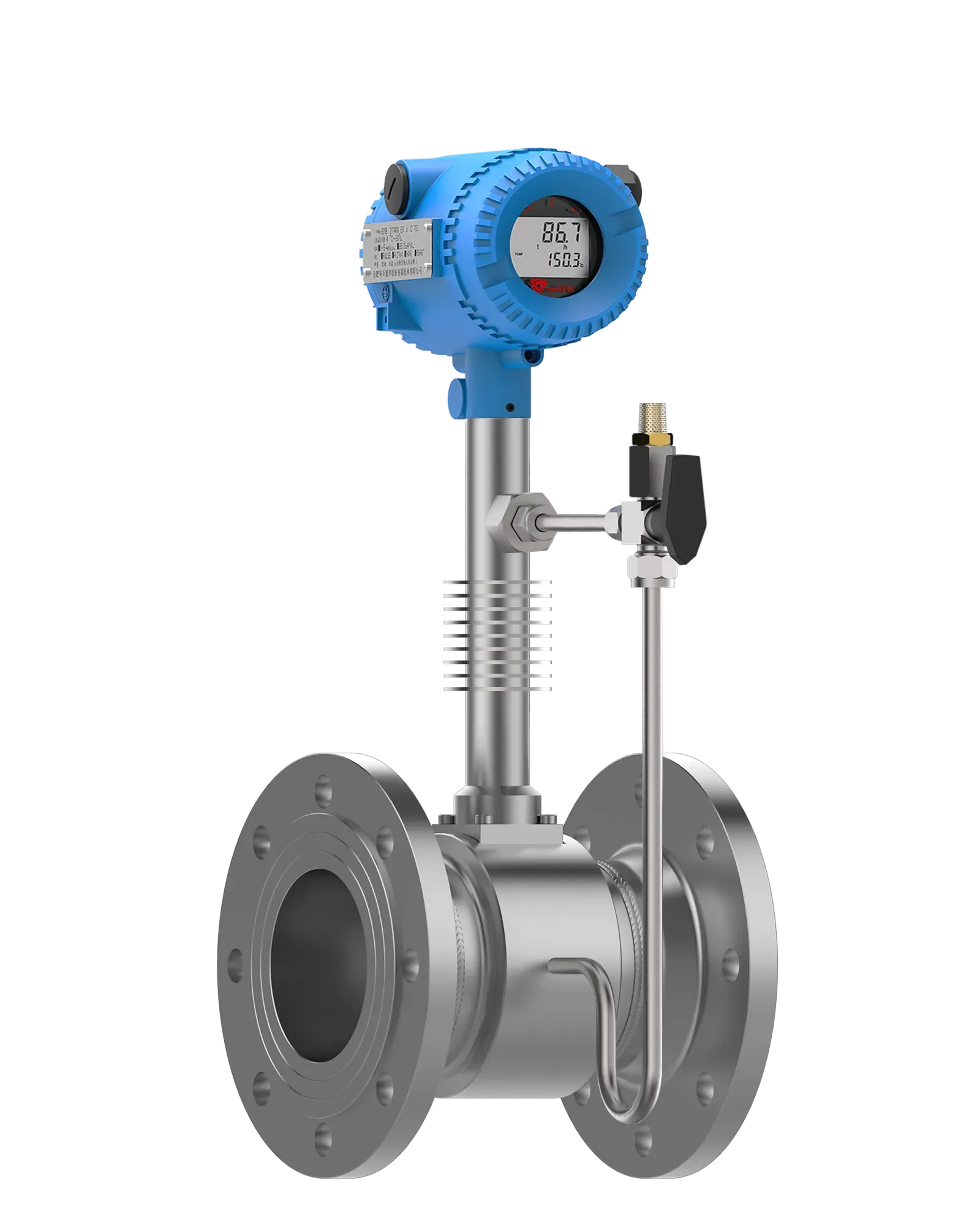 Flanged vortex steam flow meter