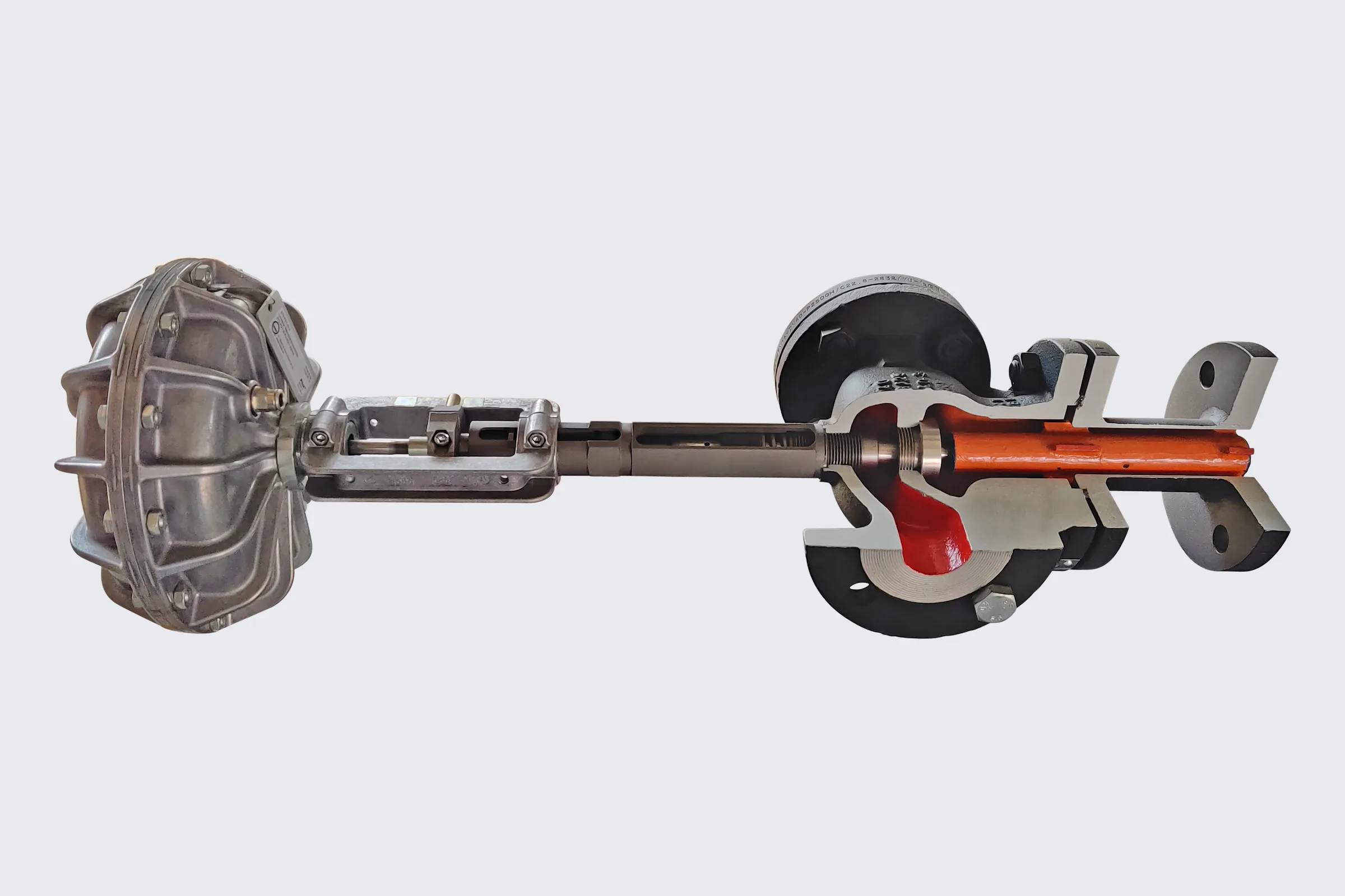 Cutaway of a Jetomat controllable steam ejector: nozzle, spindle and diffuser