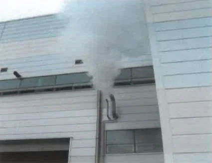 Before: flash steam from the condensate tank vent