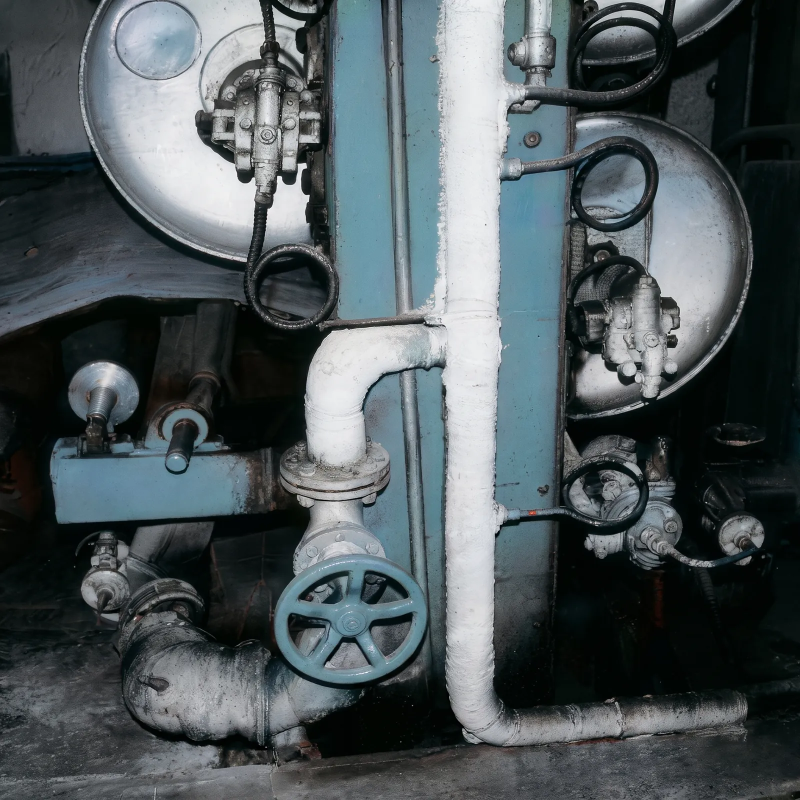 Before: the drum dryer on a control valve and a trap